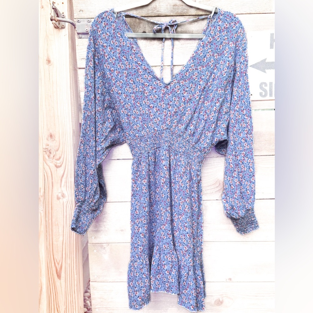 Japna Blue Floral Midi Dress